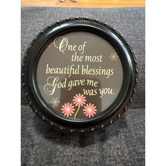 Vintage Dark Brown Wooden Blessing Trinket Box - Picture 1 of 3
